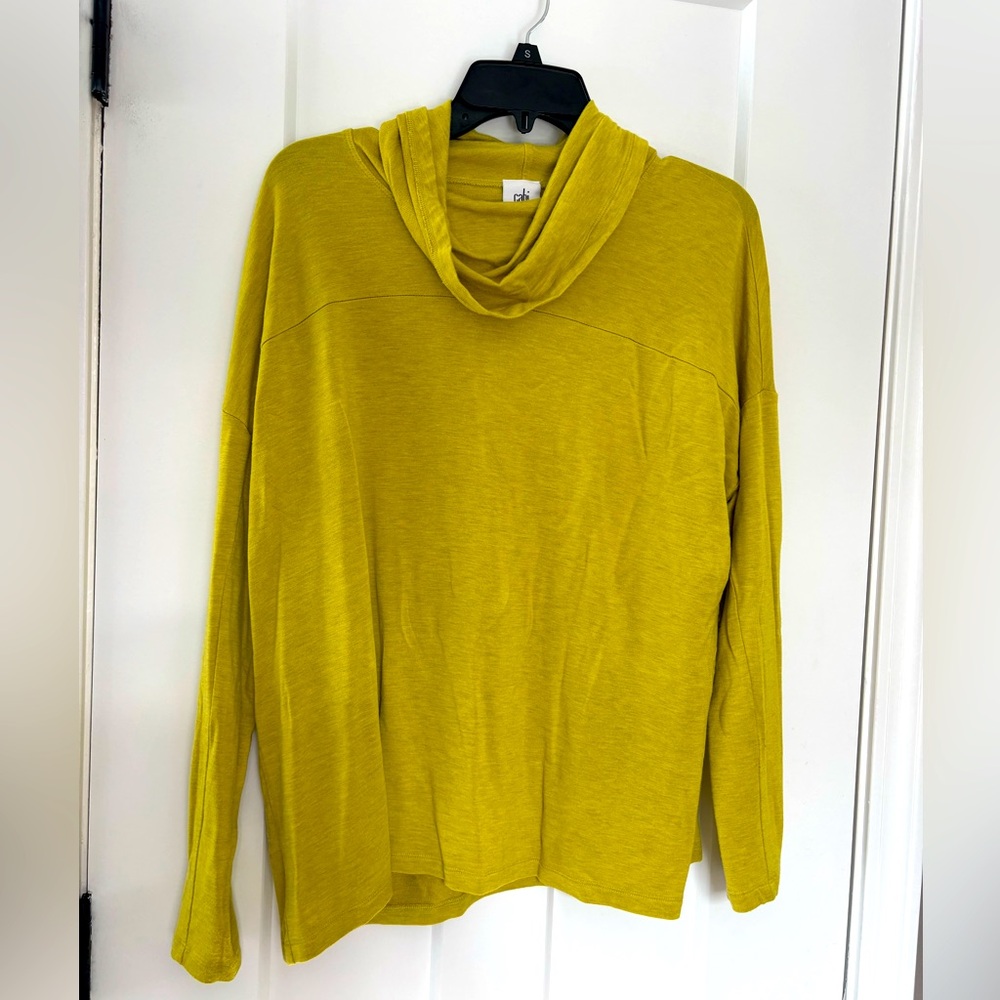 Cabi‎ Womens small Yellow Mock Neck Turtleneck Pullover Style# 4193